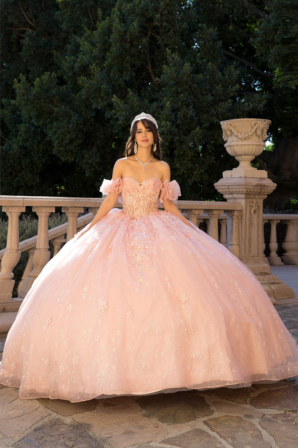 3D Floral Sweetheart Ball Gown by Petite Adele PQ1064