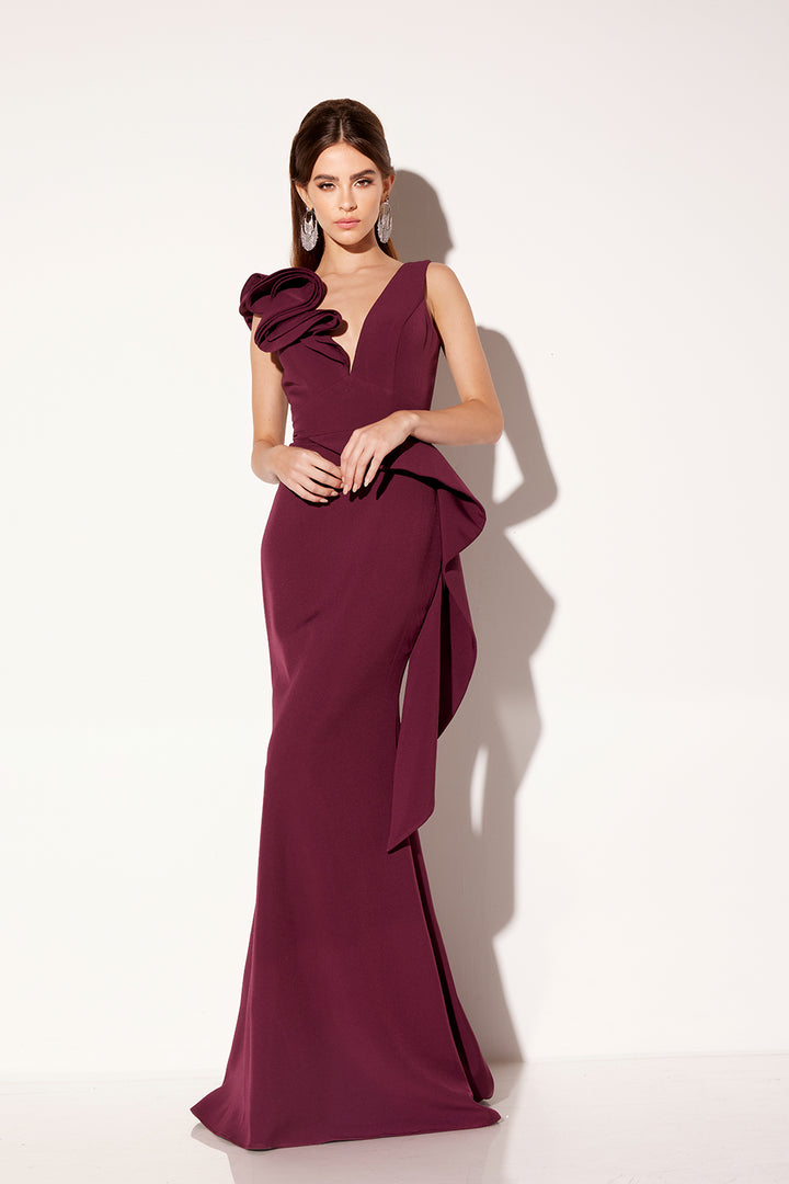 Crepe Fitted Sleeveless Gown by Lucci Lu C8108