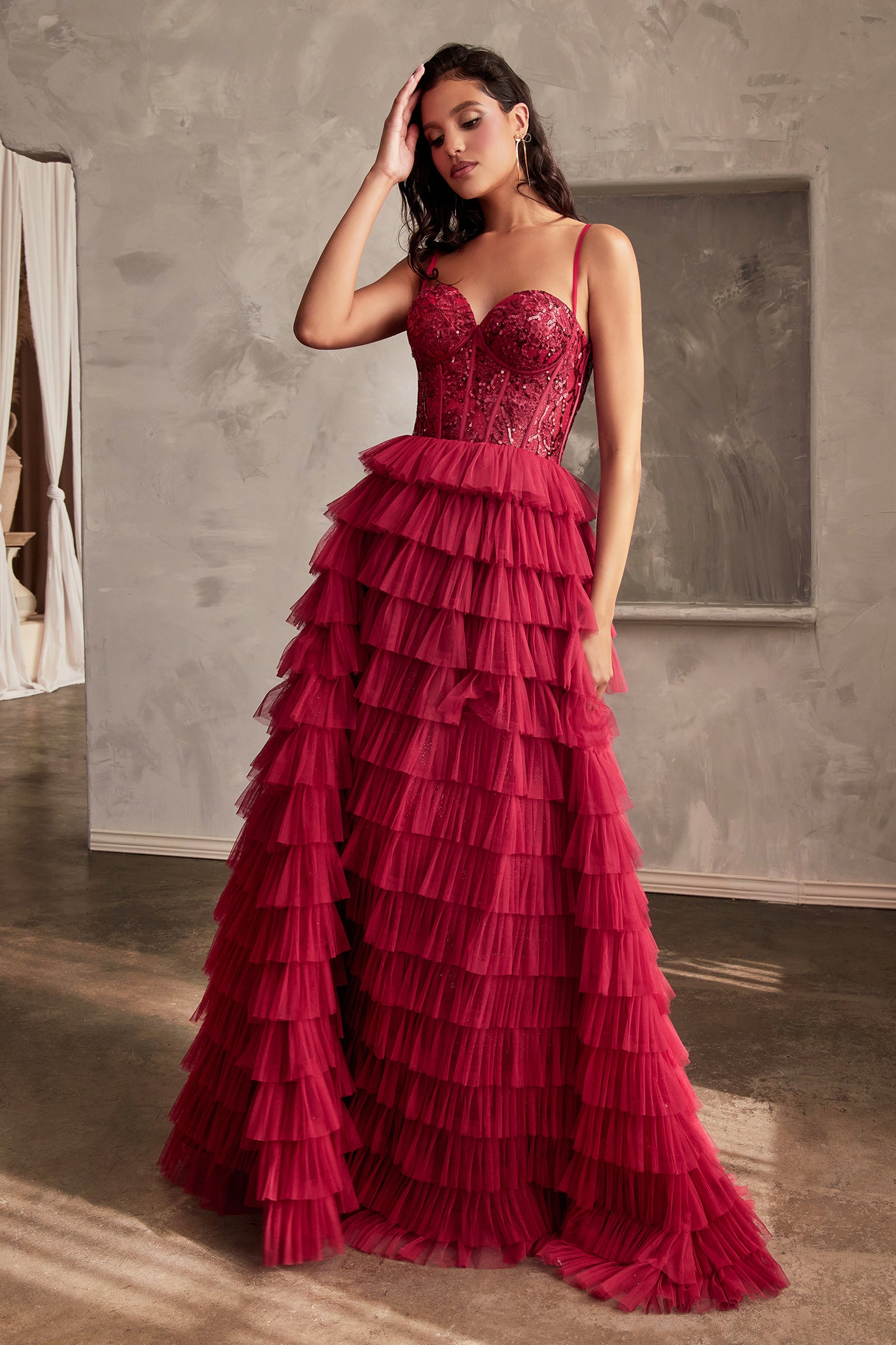 red wedding red cinderella gown