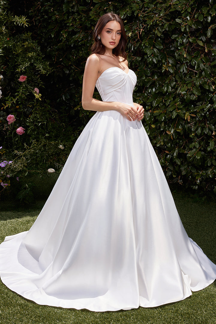 Satin Strapless Bridal Ball Gown by Ladivine CDS512W - Outlet