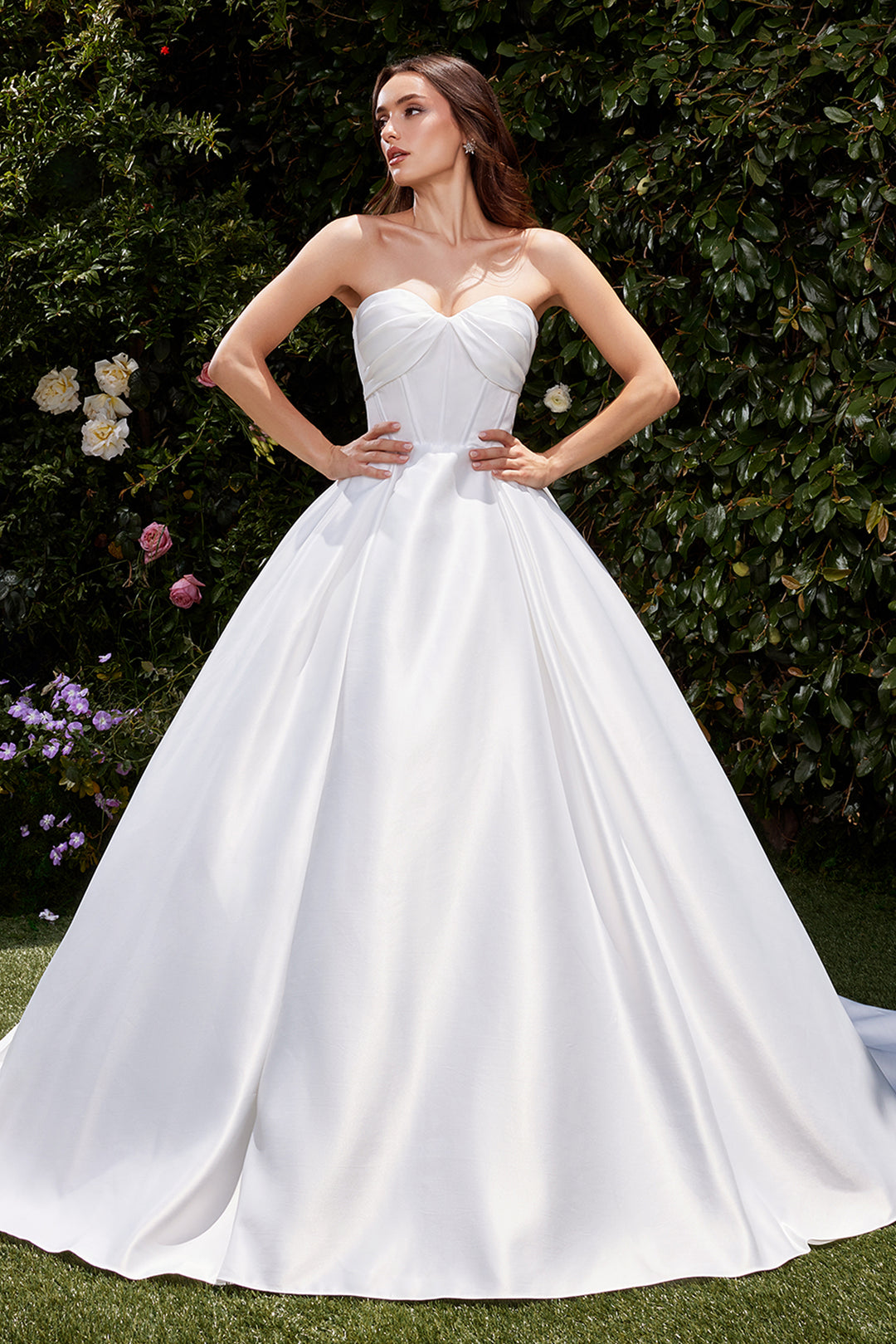 Satin Strapless Bridal Ball Gown by Ladivine CDS512W