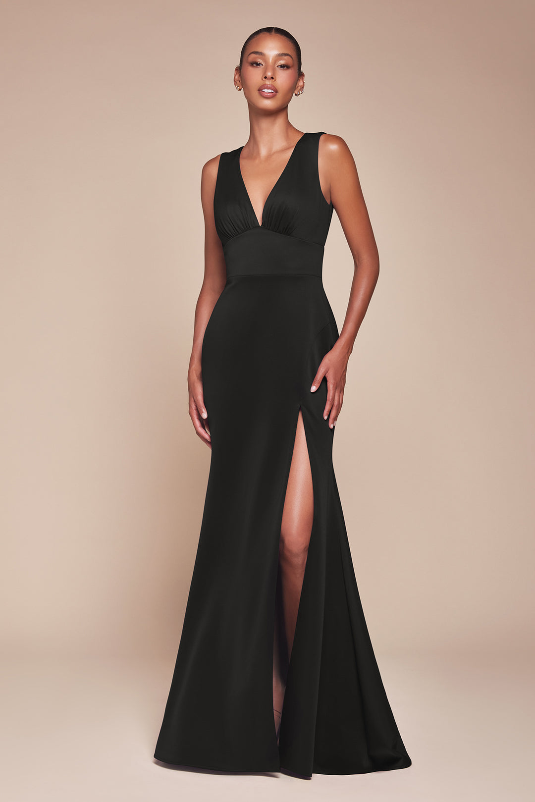 Fitted Sleeveless Slit Gown by Ladivine CH395