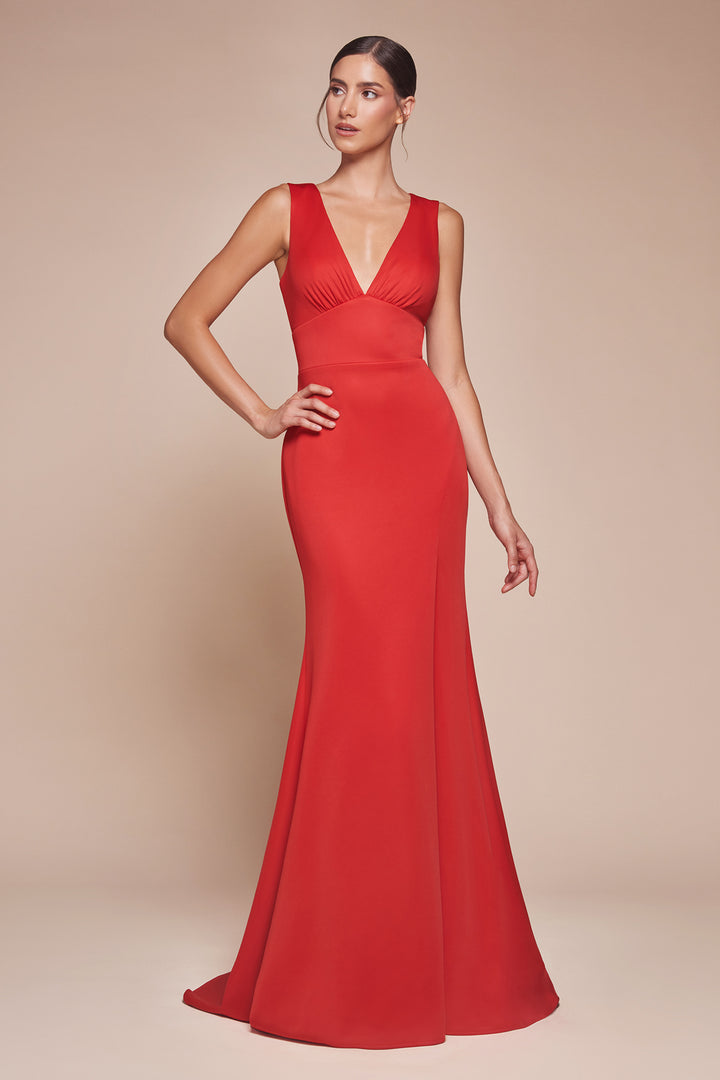 Fitted Sleeveless Slit Gown by Ladivine CH395