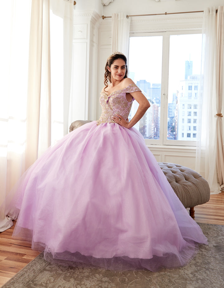 Beaded Off Shoulder Ball Gown by Calla KY71246