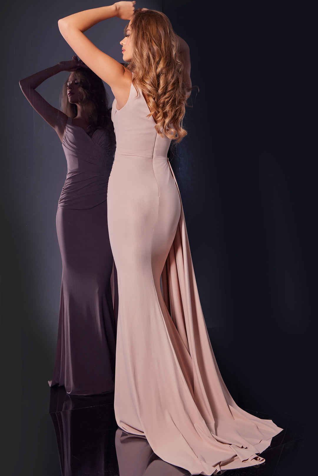 Chiffon Fitted Sleeveless Gown by Jovani D5012