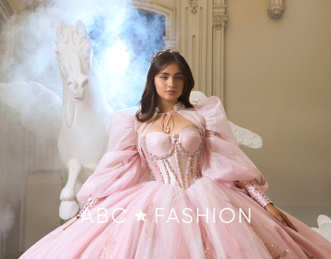 Puff Sleeve Cape Quinceanera Dress by Ragazza EV61-661