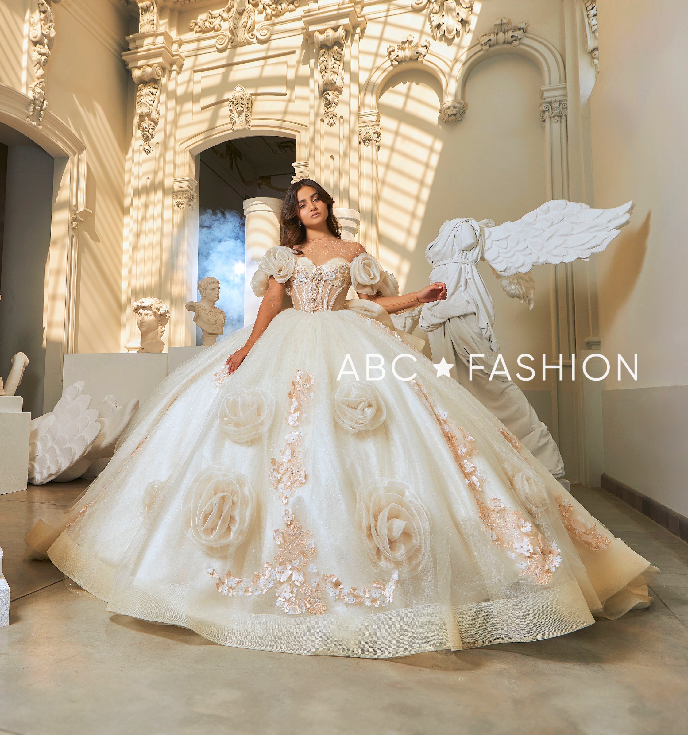 Quinceanera Dresses 2024 Ball Gowns 2024 Vestidos de Quinceanera Tagged Ivory ABC Fashion