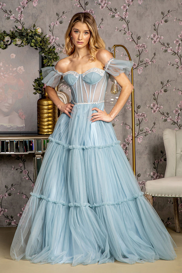 Corset tiered outlet gown