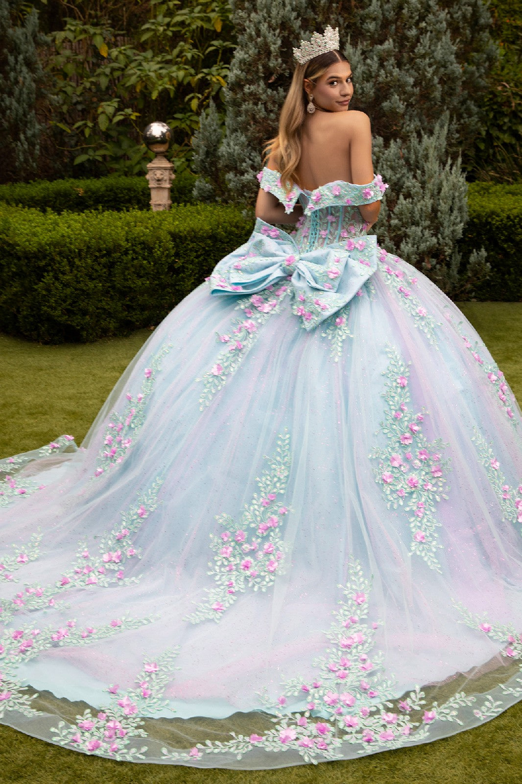 3D Floral Off Shoulder Ball Gown by GLS Gloria GL3523