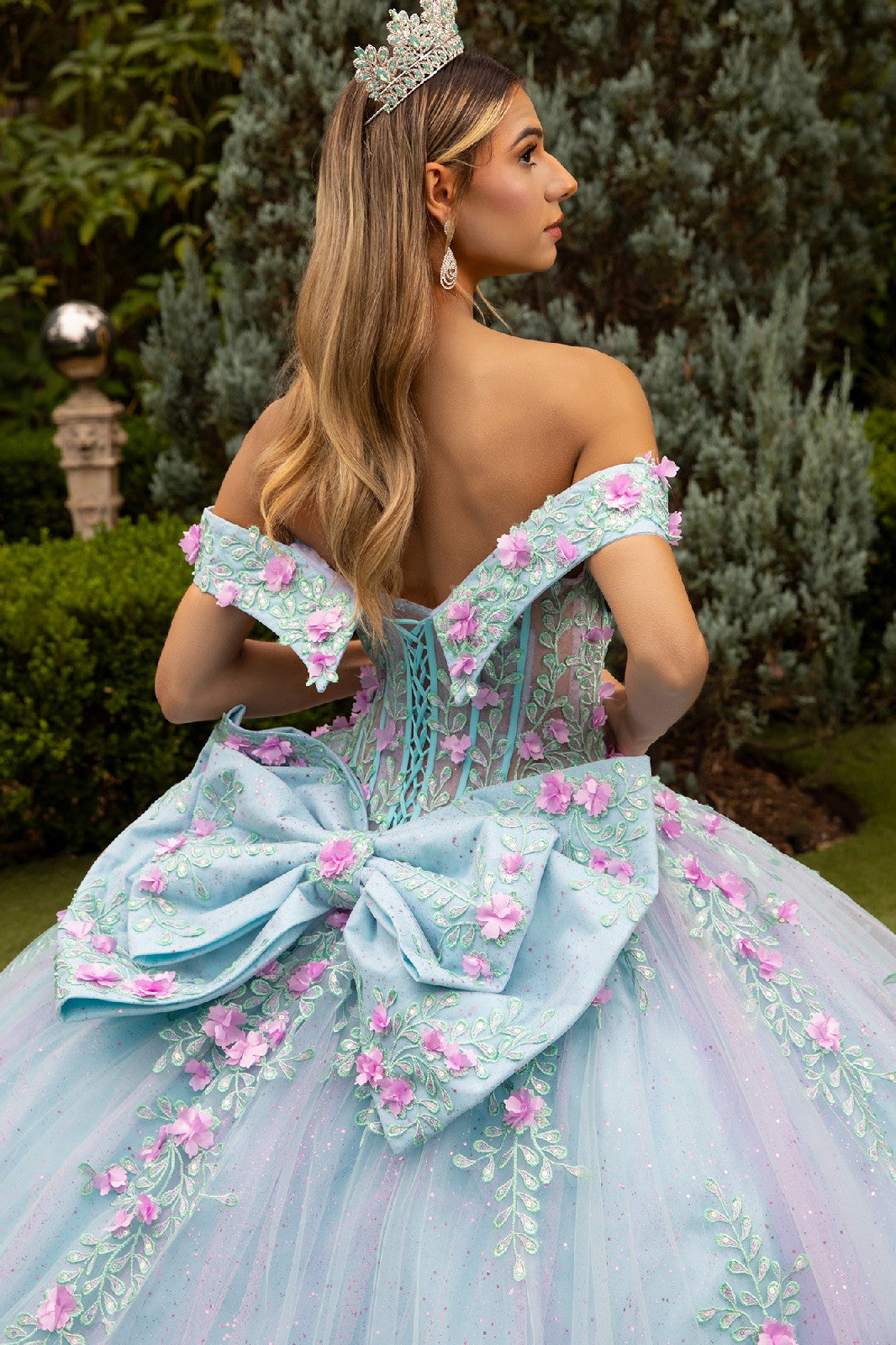 3D Floral Off Shoulder Ball Gown by GLS Gloria GL3523