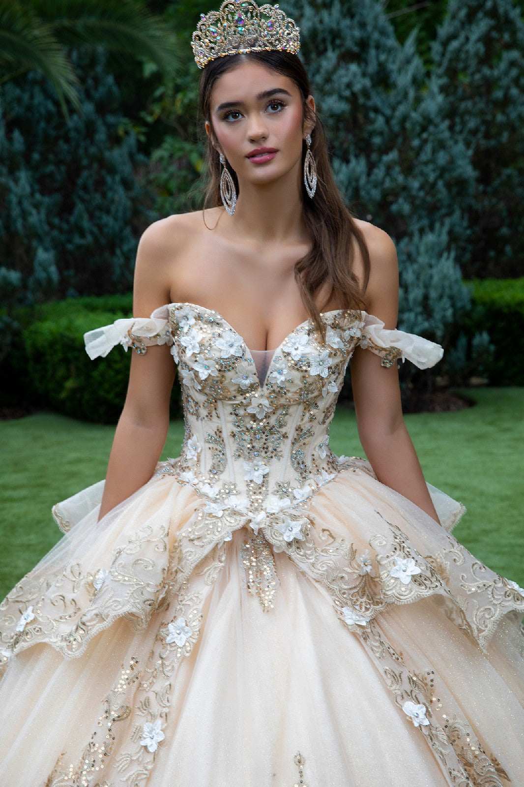 Embroidered Off Shoulder Ball Gown by GLS Gloria GL3528