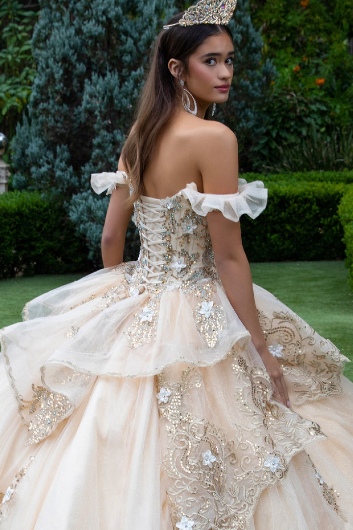 Embroidered Off Shoulder Ball Gown by GLS Gloria GL3528