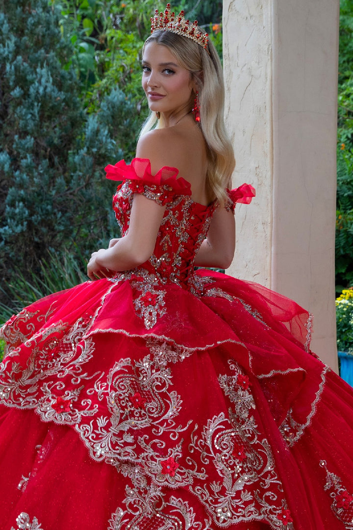 Embroidered Off Shoulder Ball Gown by GLS Gloria GL3528