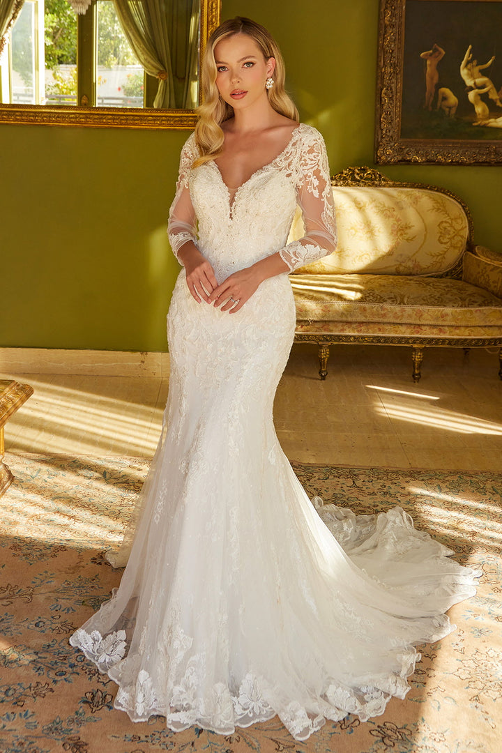 Fitted Long Sleeve Bridal Gown by GLS Gloria GL3535