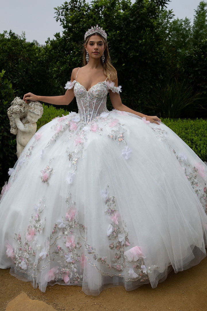 3D Floral Off Shoulder Ball Gown by GLS Gloria GL3553