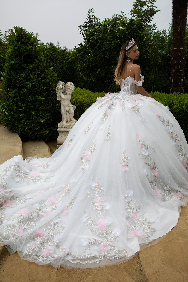 3D Floral Off Shoulder Ball Gown by GLS Gloria GL3553