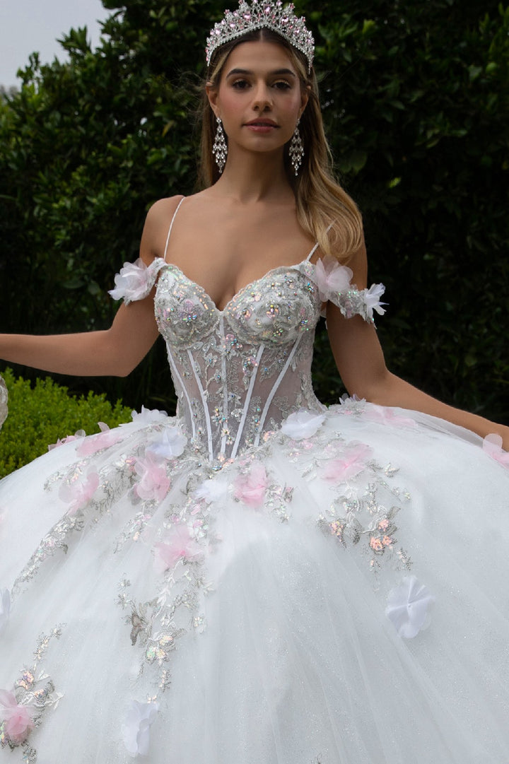 3D Floral Off Shoulder Ball Gown by GLS Gloria GL3553