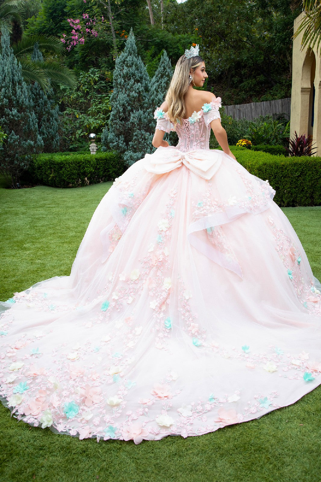 3D Floral Off Shoulder Ball Gown by GLS Gloria GL3554