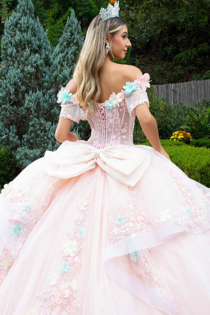 3D Floral Off Shoulder Ball Gown by GLS Gloria GL3554