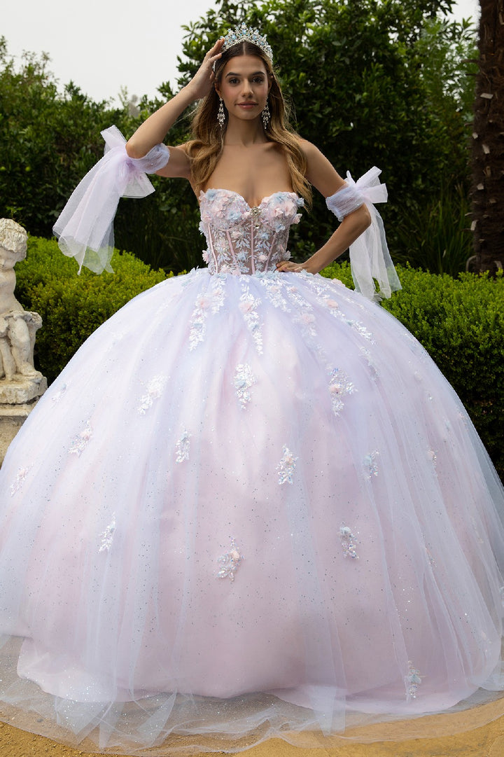 3D Floral Strapless Ball Gown by GLS Gloria GL3570