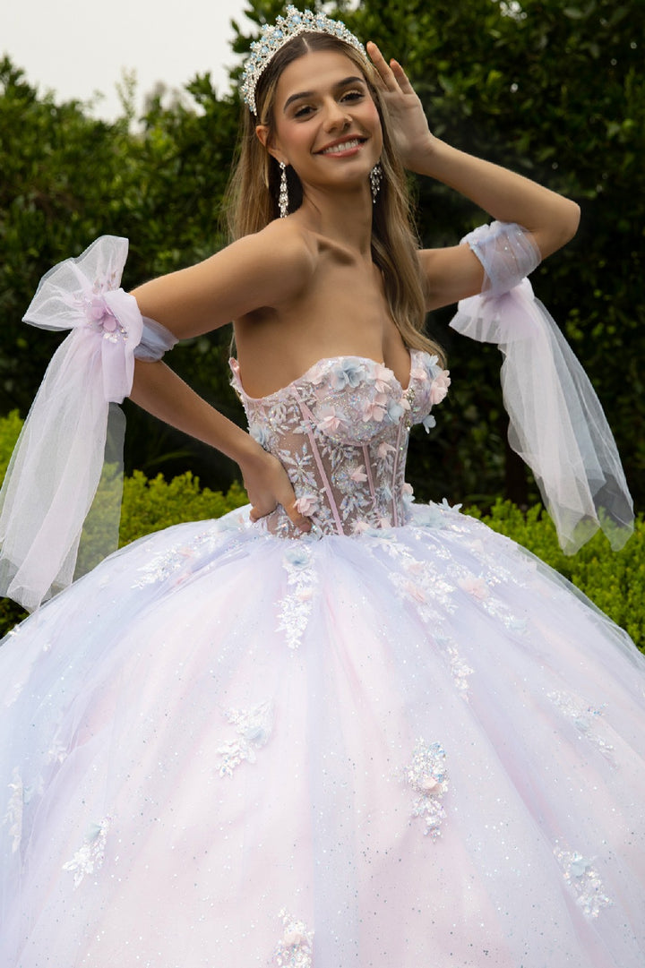 3D Floral Strapless Ball Gown by GLS Gloria GL3570