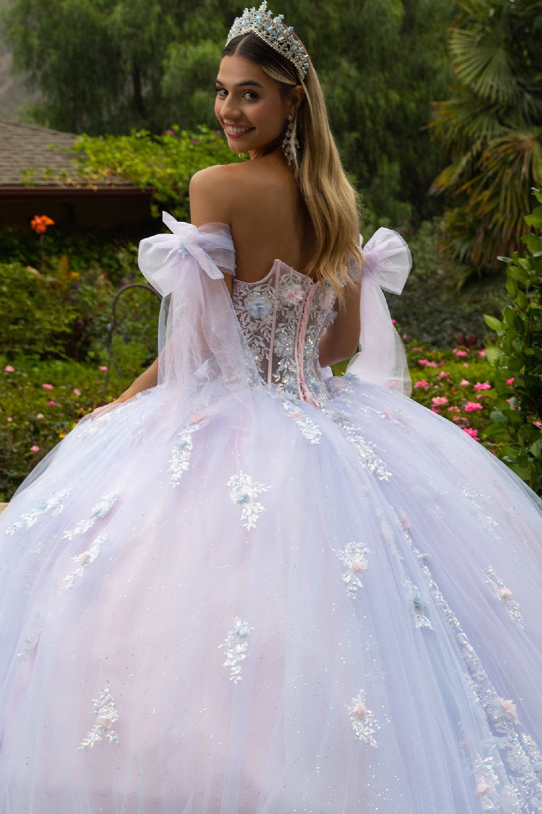 3D Floral Strapless Ball Gown by GLS Gloria GL3570