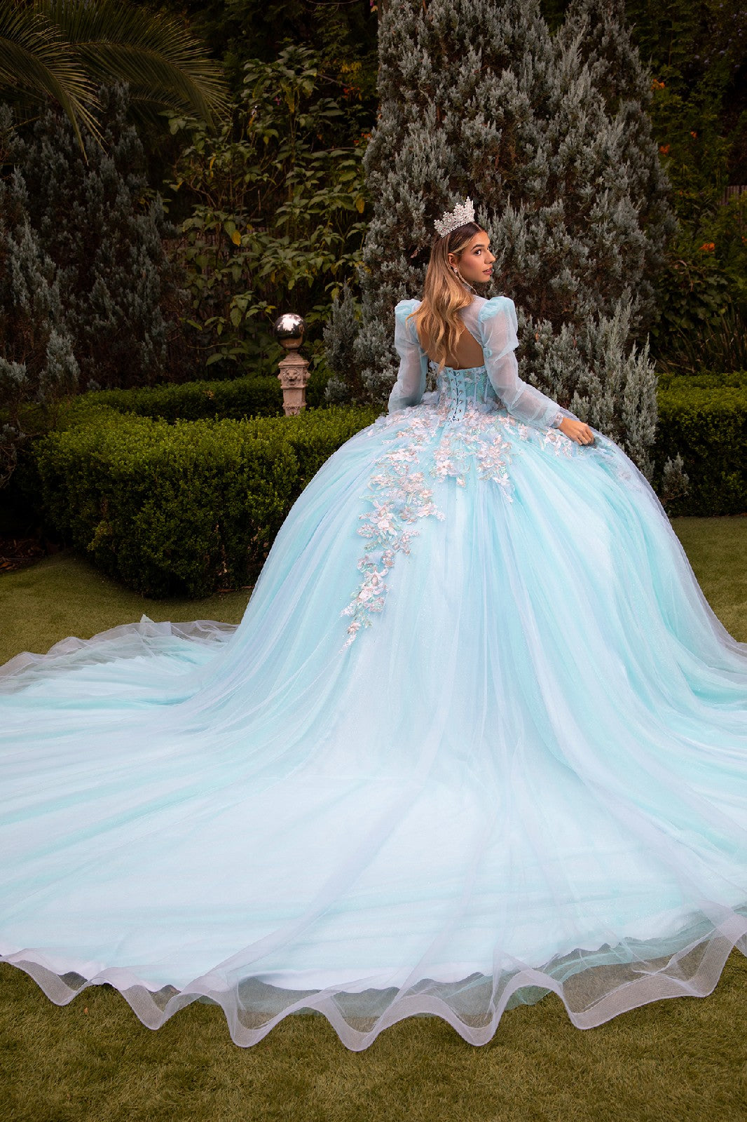 Applique Long Sleeve Ball Gown by GLS Gloria GL3577