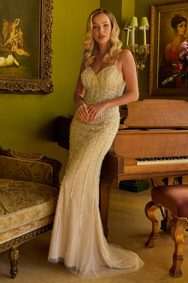 Beaded Sleeveless Gown by GLS Gloria GL3580