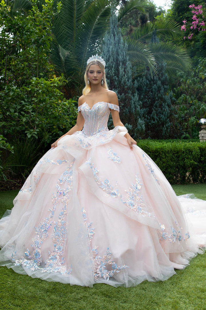 Off Shoulder Layered Ball Gown by GLS Gloria GL3596