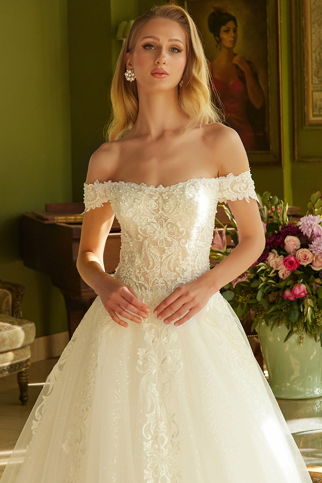 Off Shoulder Bridal Gown by GLS Gloria GL3604