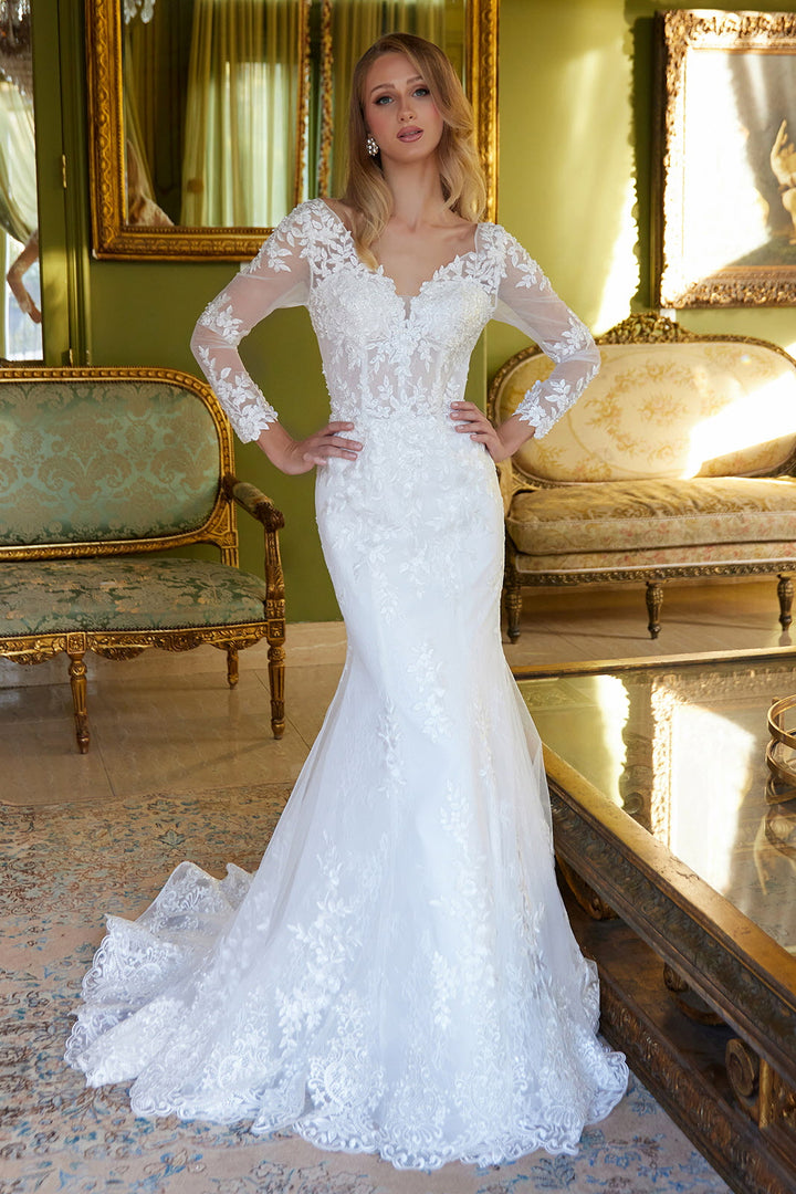 Long Sleeve Cape Bridal Gown by GLS Gloria GL3605