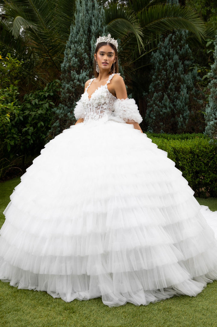 Sleeveless Ruffled Ball Gown by GLS Gloria GL3610