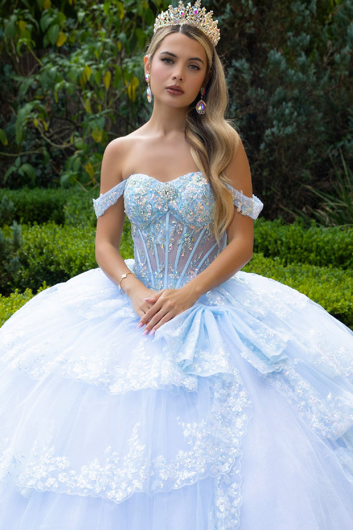 Off Shoulder Tiered Ball Gown by GLS Gloria GL3612