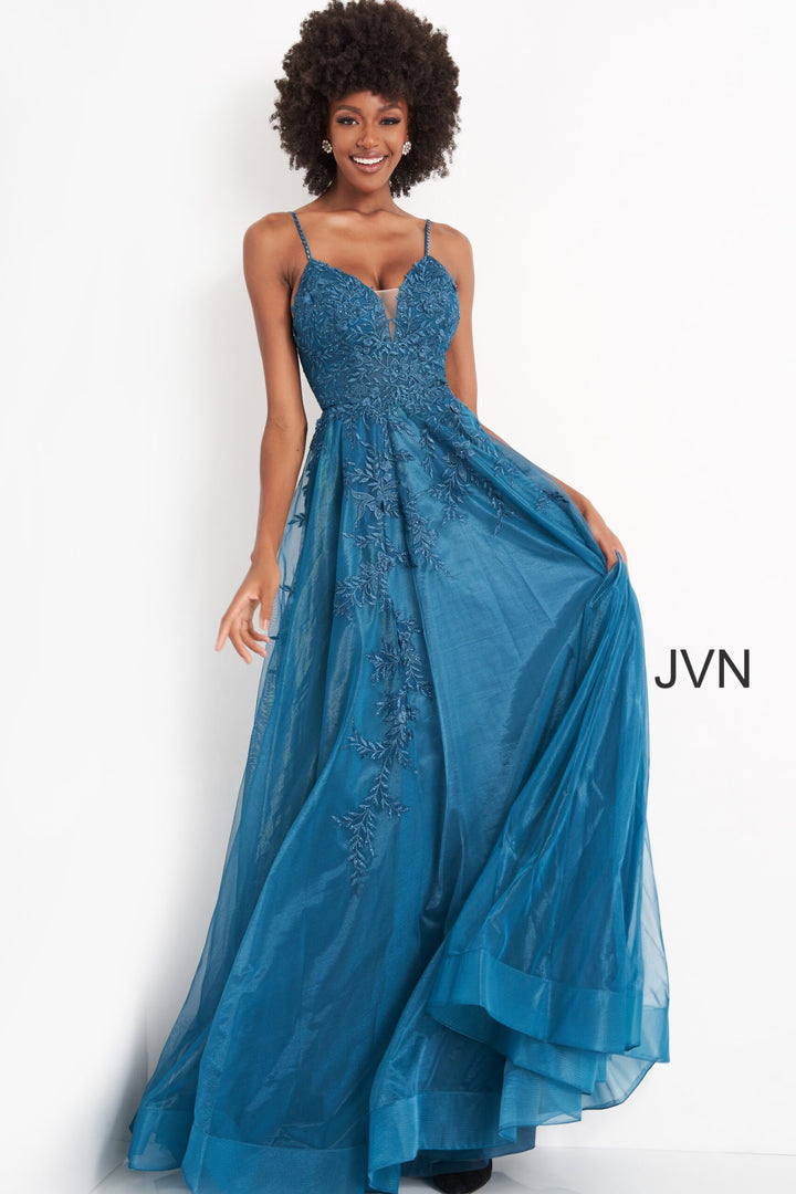 Applique Sleeveless A-line Gown by Jovani 02266