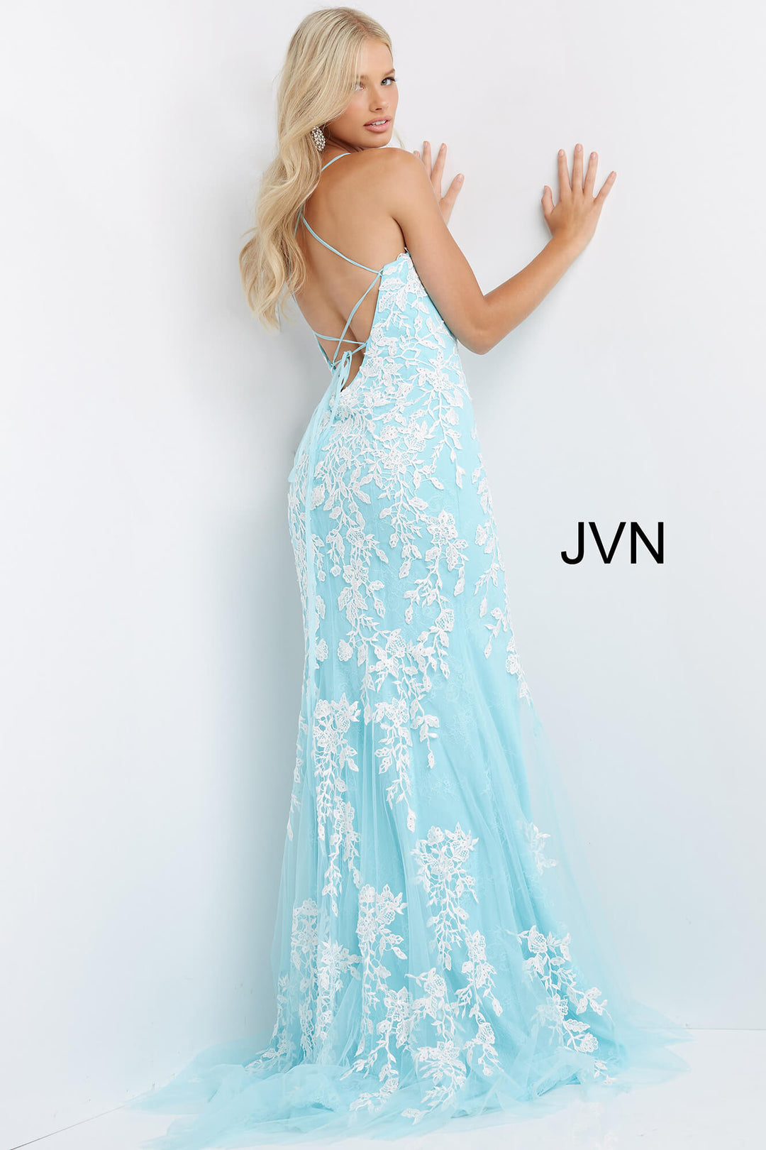 Lace Fitted Sleeveless Slit Gown by Jovani 06660