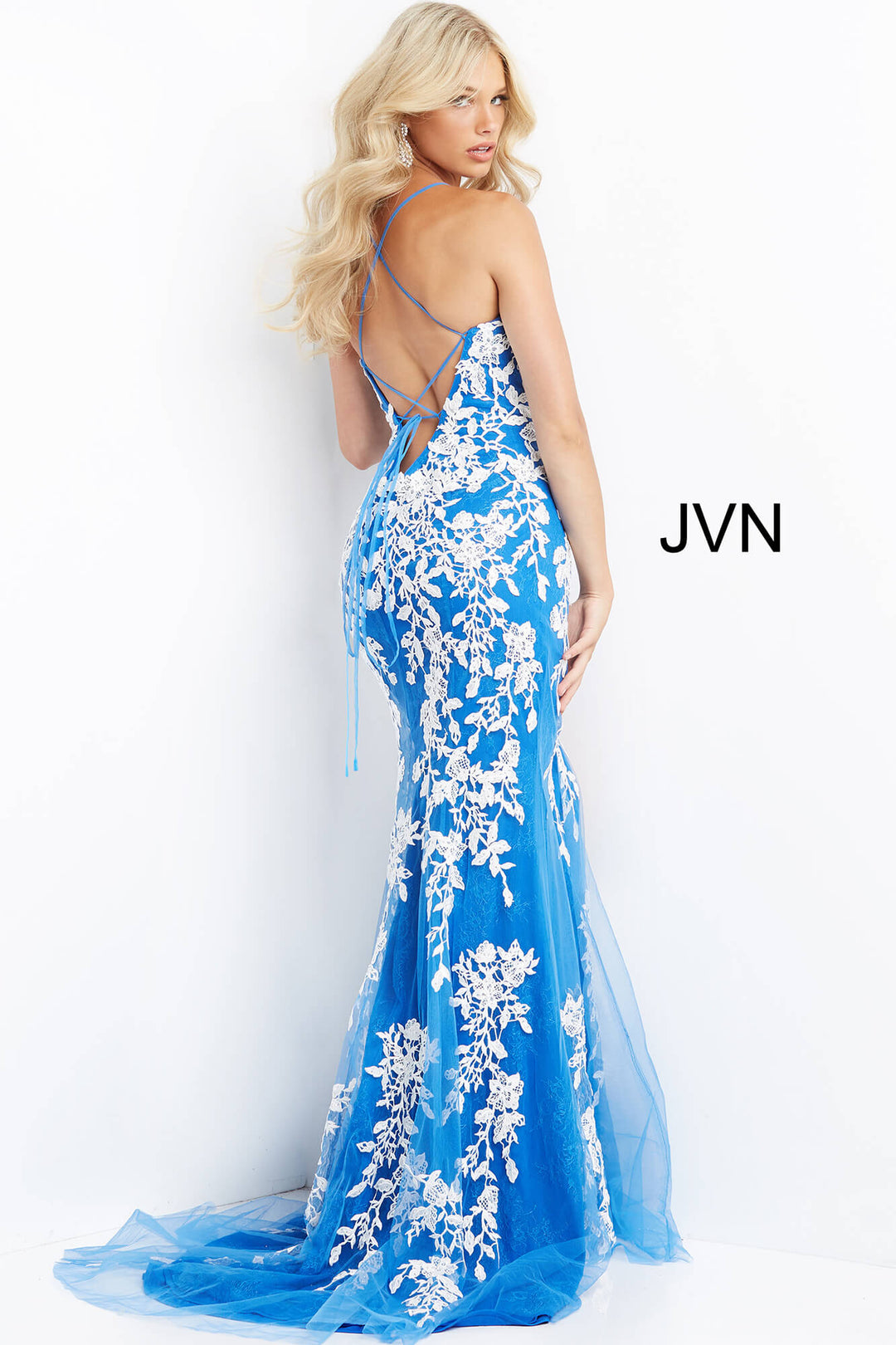 Lace Fitted Sleeveless Slit Gown by Jovani 06660