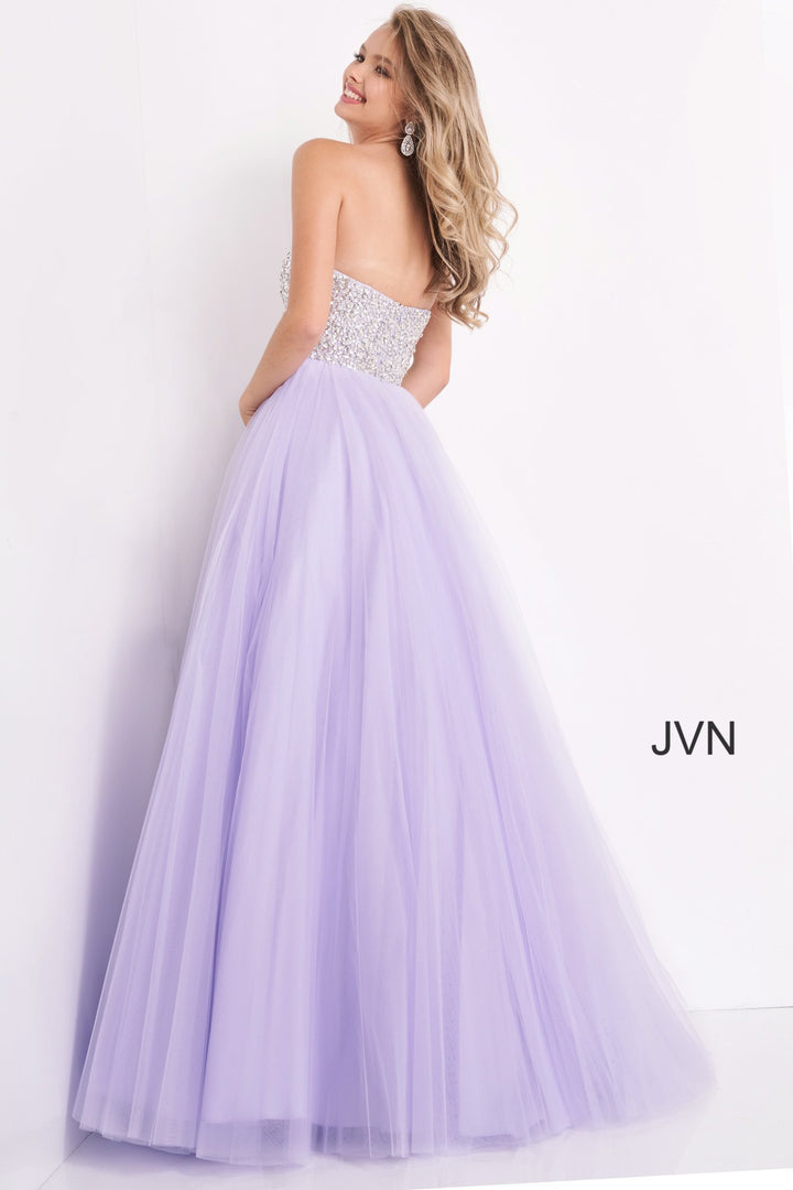 Beaded Strapless A-line Gown by Jovani 52131