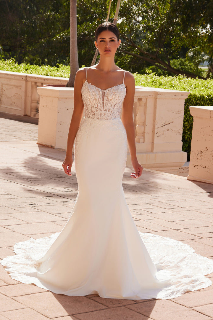 Embroidered Mermaid Bridal Gown by Nox Anabel JW1036L