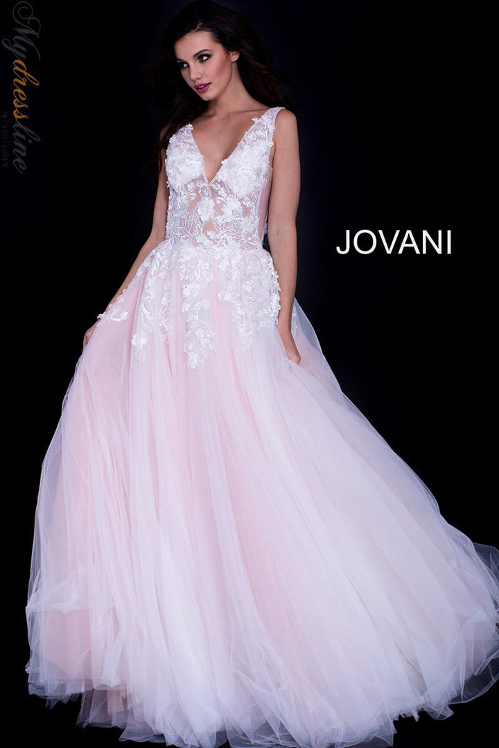 Tulle Sleeveless A-line Gown by Jovani 55634