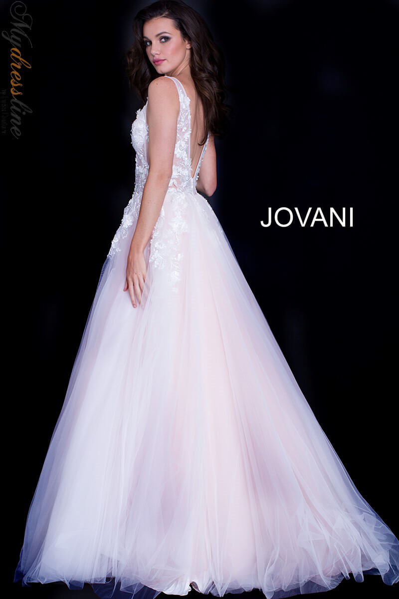 Tulle Sleeveless A-line Gown by Jovani 55634