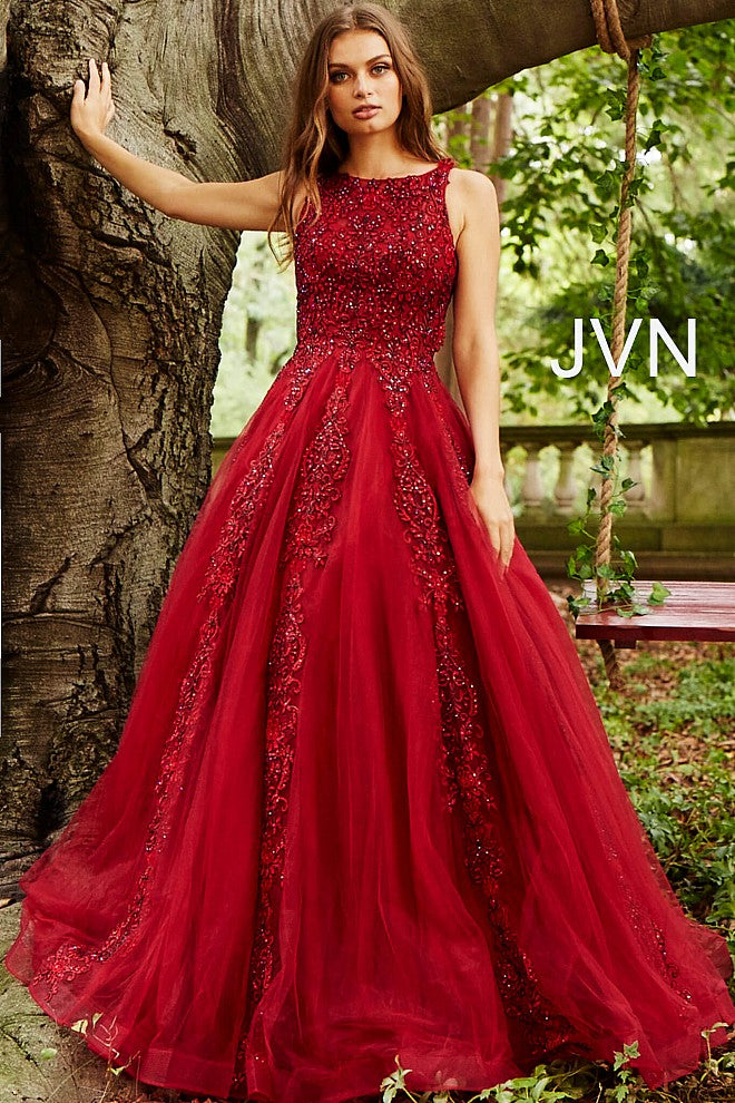 Tulle Sleeveless A-line Gown by Jovani 59046