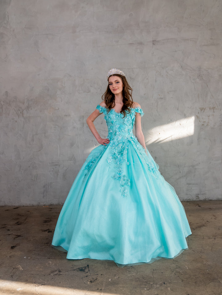 3D Floral Off Shoulder Ball Gown by Calla WB21551