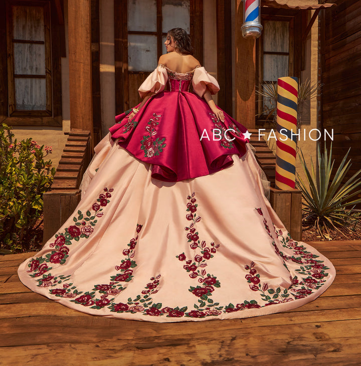 Puff Sleeve Charro Quinceanera Dress by Ragazza MV52-152