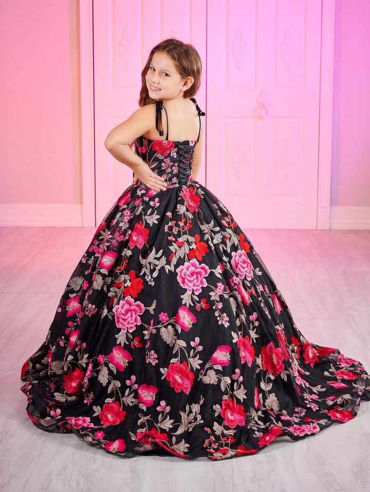 Girls Floral Print Gown by Mini Quince 80013MQ