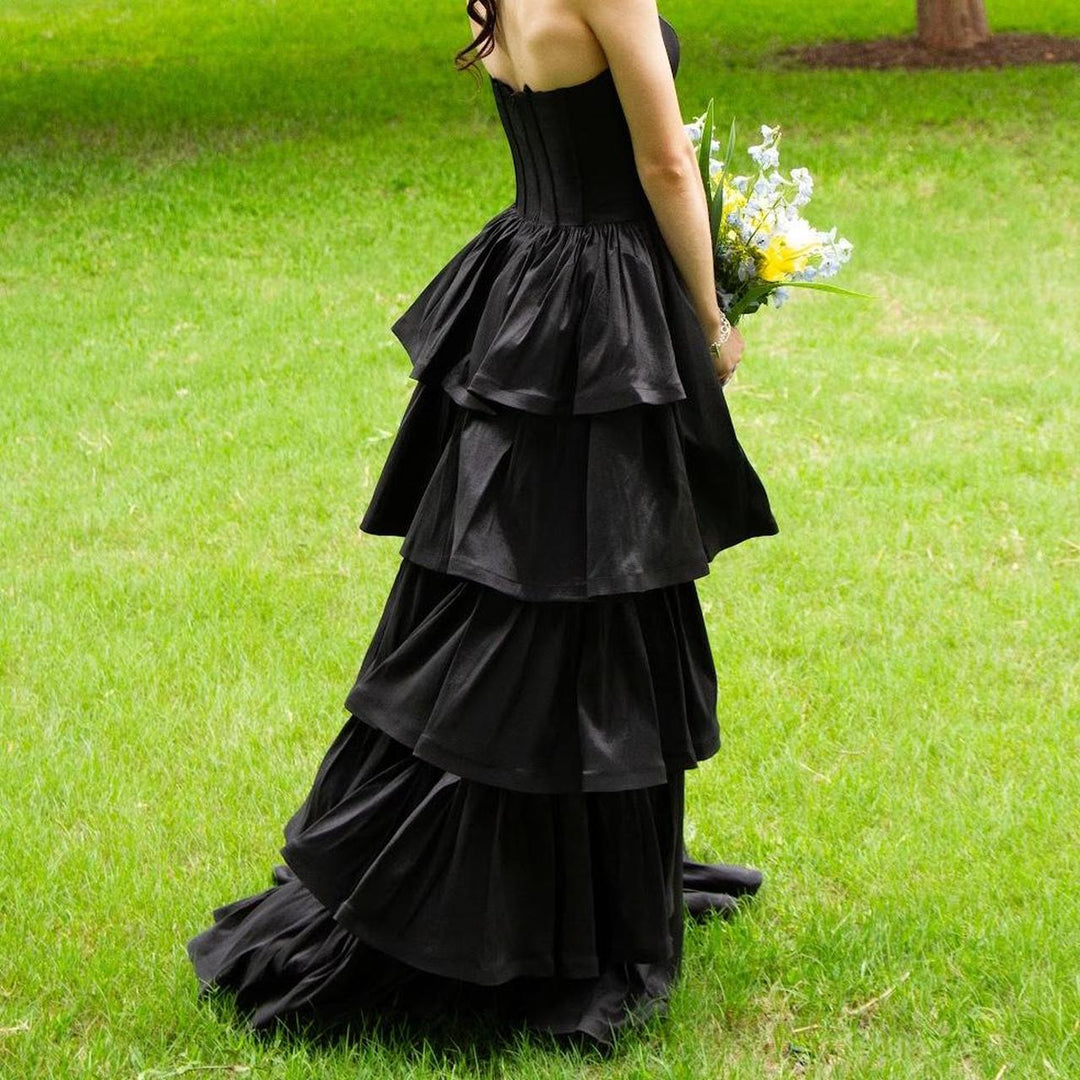 Taffeta Strapless High Low Gown by Jovani 26006