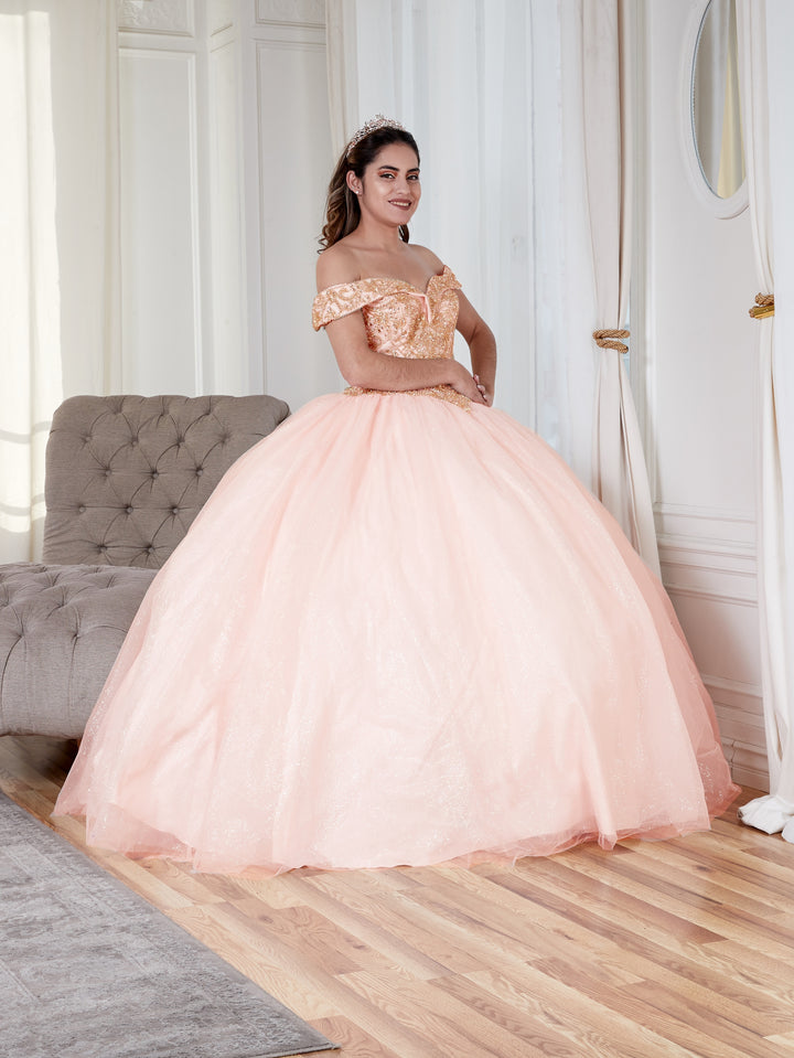 Beaded Off Shoulder Ball Gown by Calla KY71246