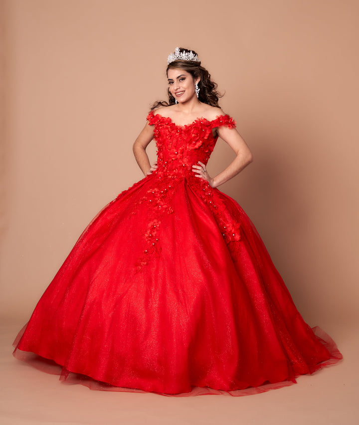 3D Floral Off Shoulder Ball Gown by Calla WB21551