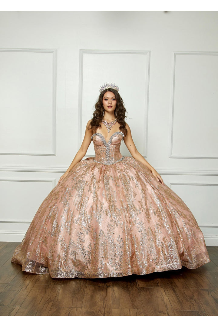 Strapless Sheer Corset Ball Gown by Petite Adele PQ1058