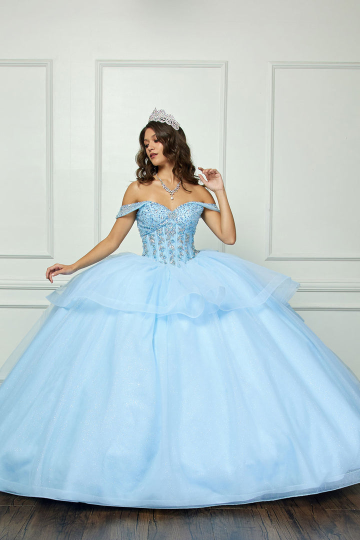 Off Shoulder Bow Ball Gown by Petite Adele PQ1063