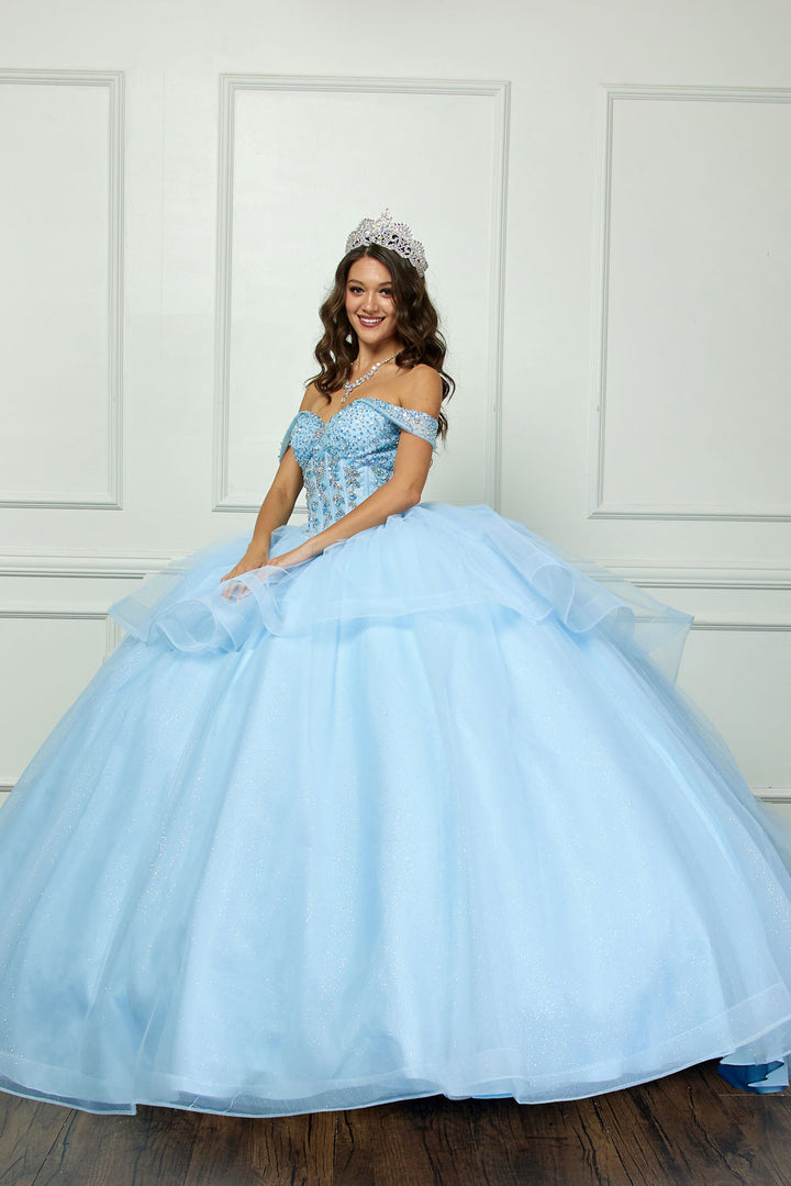 Off Shoulder Bow Ball Gown by Petite Adele PQ1063